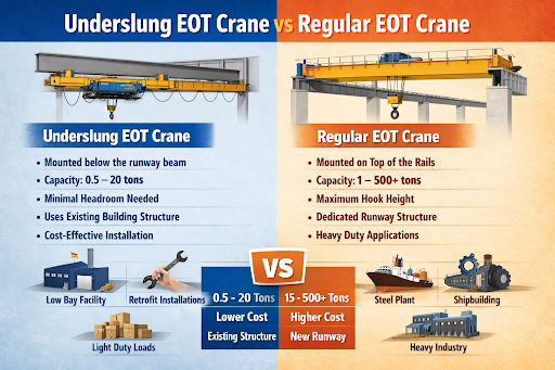Underslung EOT Crane vs Regular EOT Crane: Key Differences Explained