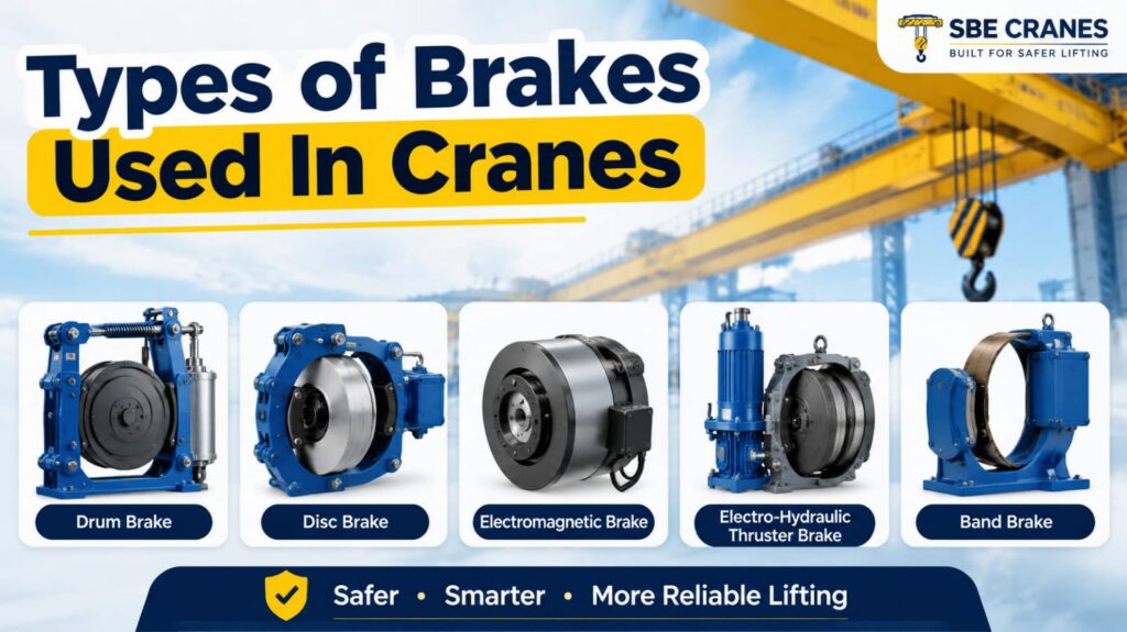 Types of Brakes Used in Cranes